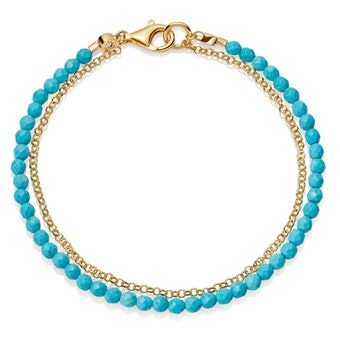 Gold Biography Turquoise Bracelet