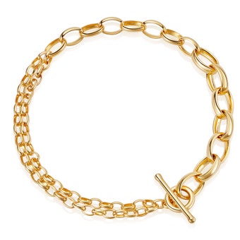 Gold Biography Double Link Bracelet