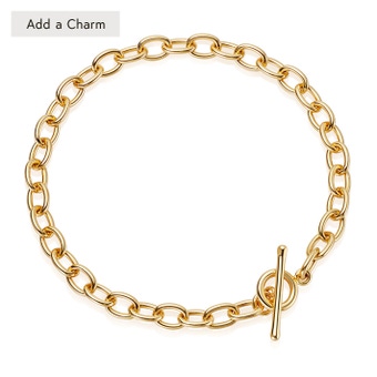Gold Biography T-Bar Bracelet
