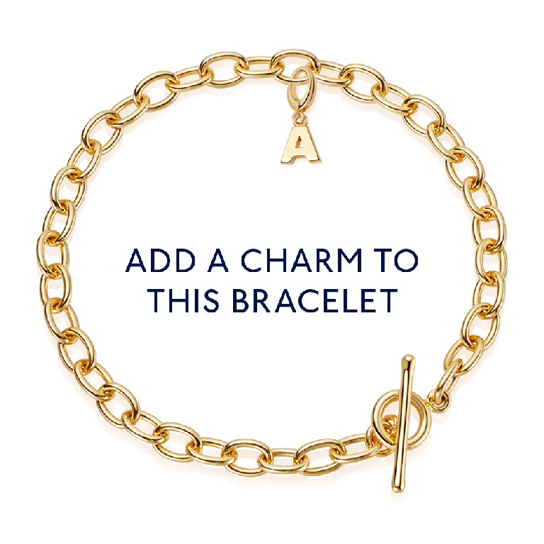 Gold Biography T-Bar Bracelet