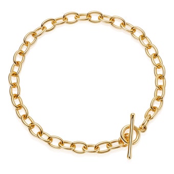 Gold Biography T-Bar Bracelet