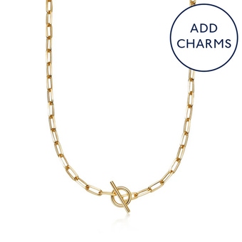 Biography T-Bar Chunky Chain Necklace IN YELLOW GOLD VERMEIL