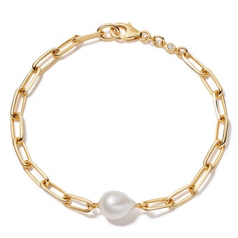 Gold Celestial Single Pearl Bracelet