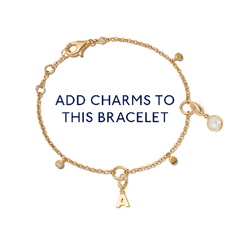 Gold Biography Two Station Charm Bracelet