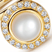 Gold Celestial Pearl and Sapphire Side Set Ring