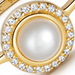 Gold Celestial Mini Pearl and Sapphire Ring