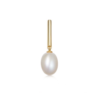  Gold Celestial Unisex Mini Pearl Drop Stud - Single