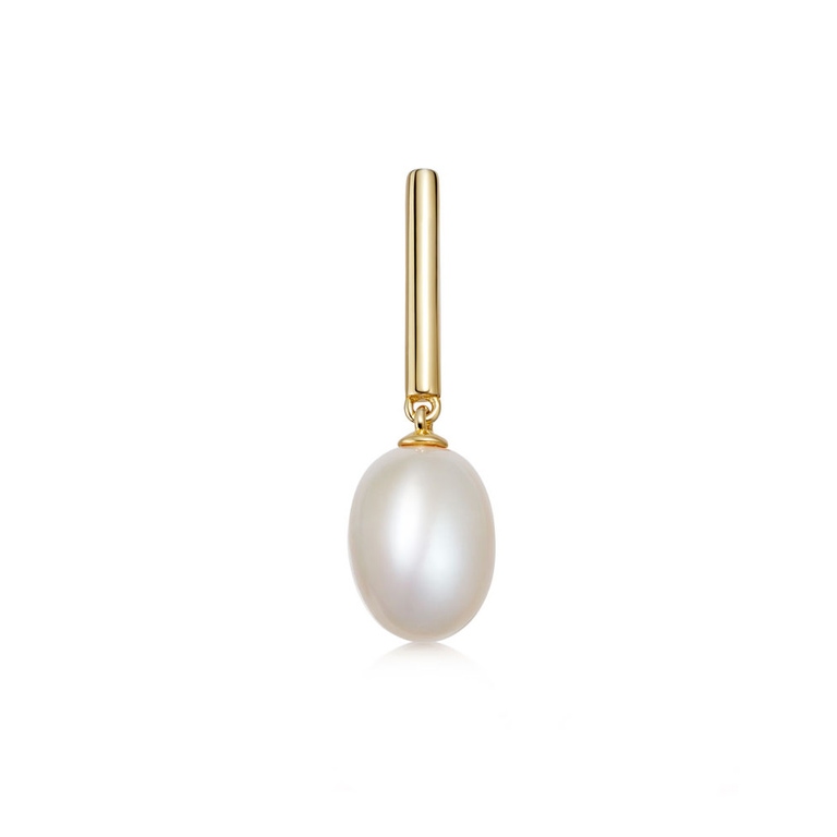  Gold Celestial Unisex Mini Pearl Drop Stud - Single