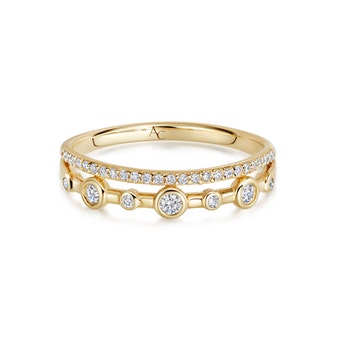 Solid Gold Icon Nova Pave Double Ring