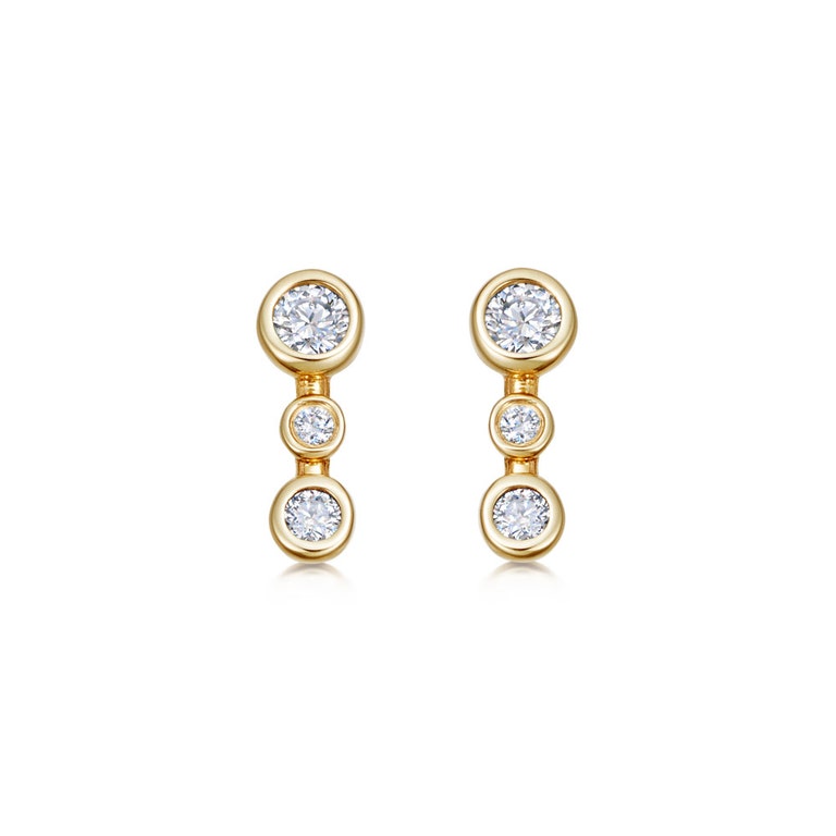 Solid Gold Icon Nova Triple Stud Earrings