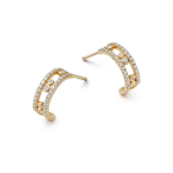 Solid Gold Lab Grown Diamond Icon Nova Hoop Earrings