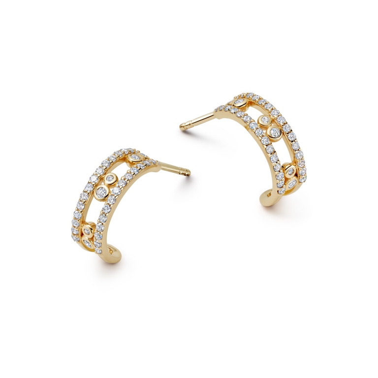Solid Gold Lab Grown Diamond Icon Nova Hoop Earrings