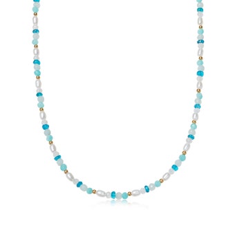 Gold Biography Amazonite Apatite Choker