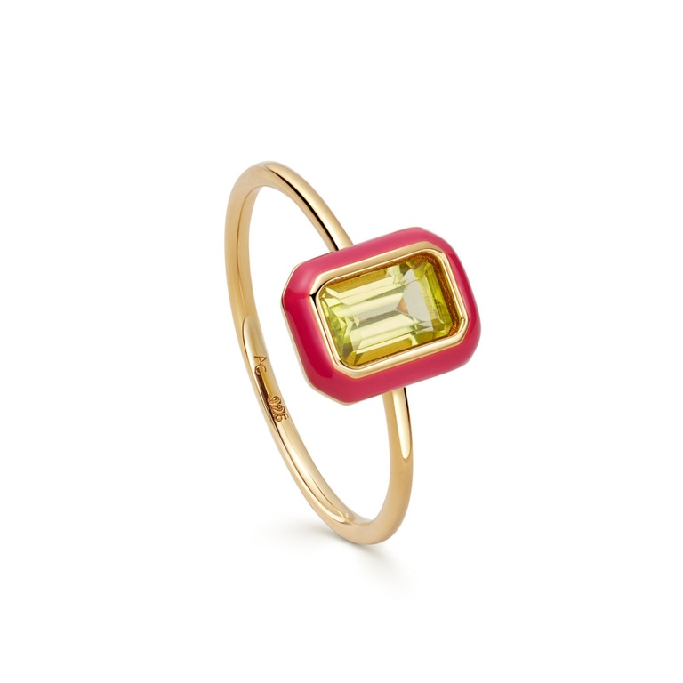 Gold Flare Emerald Cut Ring