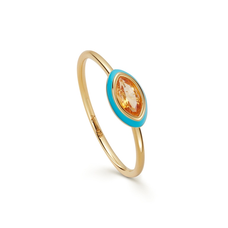 Gold Flare Marquise Cut Ring