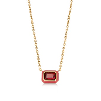 Gold Flare Emerald Cut Necklace