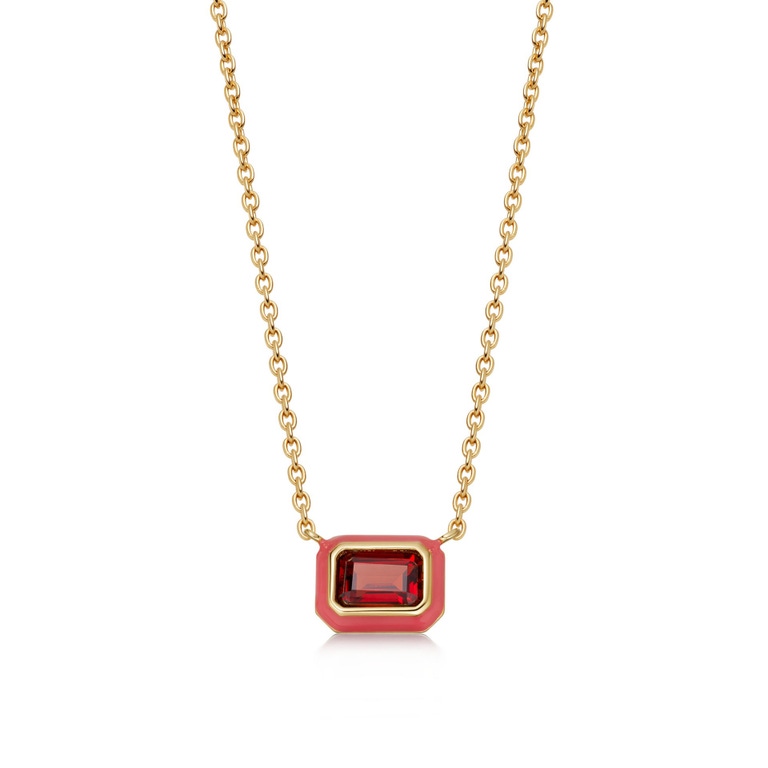 Gold Flare Emerald Cut Necklace