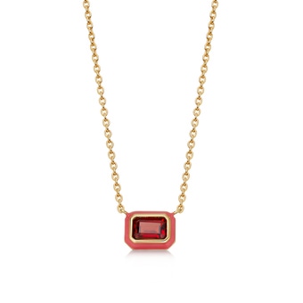Gold Flare Emerald Cut Necklace