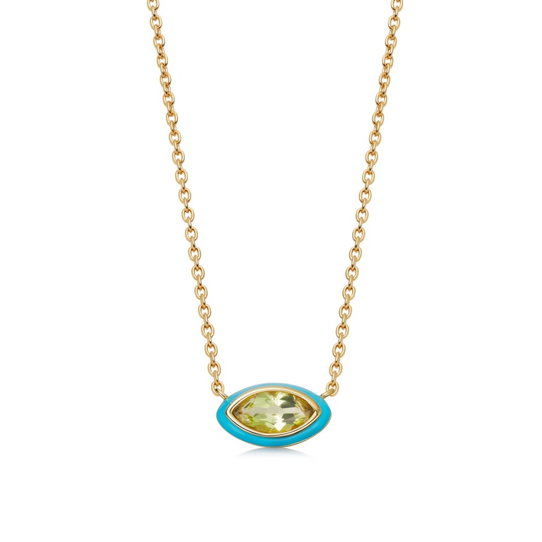 Gold Flare Marquise Cut Necklace