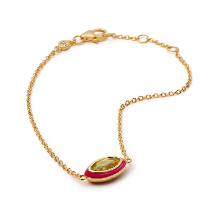 Gold Flare Marquise Cut Bracelet