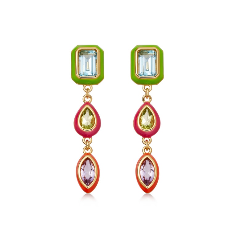 Gold Flare Drop Earrings