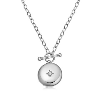 Chunky Chain t-bar Medium Biography Locket in Silver