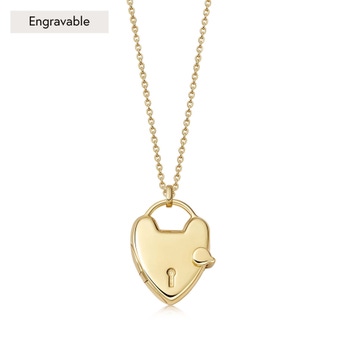 Gold Biography Heart Locket Necklace