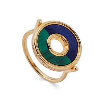 Gold Fuse Lapis & Malachite Ring
