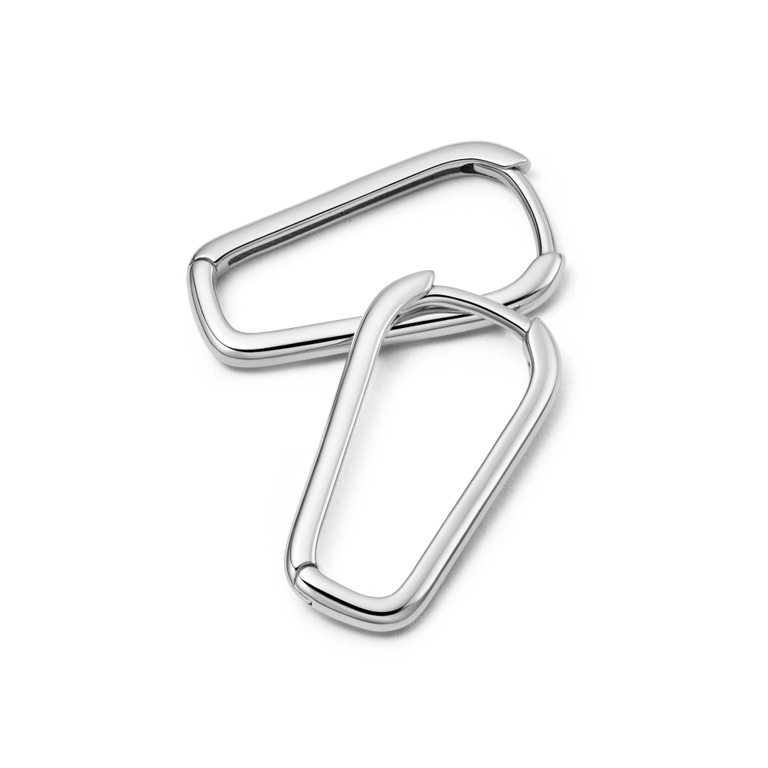 Silver Celestial Tapered Hoop Earrings