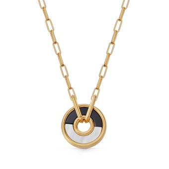 Gold Fuse Black Onyx & Mother of Pearl Necklace