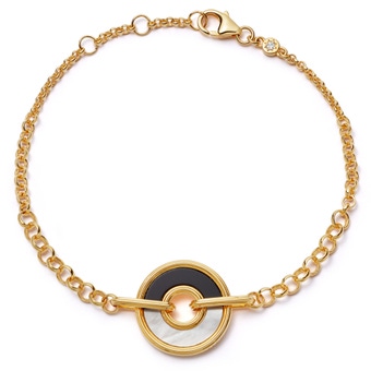 Gold Fuse Black Onyx & Mother of Pearl Bracelet