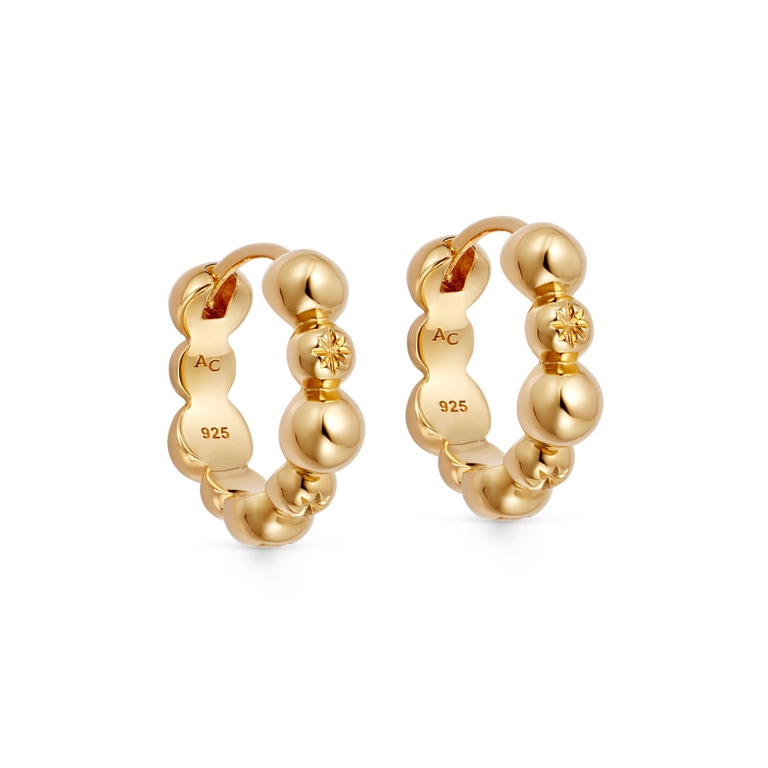 Gold Aurora Atom Hoop Earrings