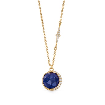Gold Large Luna Lapis Pendant Necklace