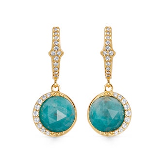 Gold Luna Amazonite Drop Earrings