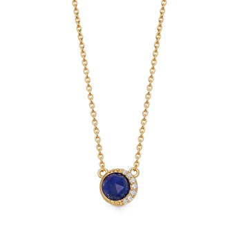 Gold Luna Lapis Pendant Necklace