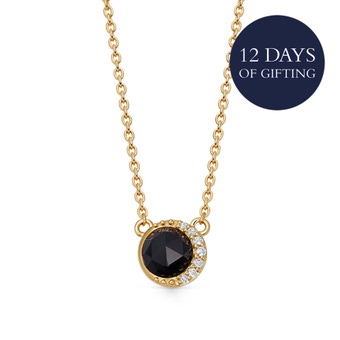 Gold Luna Black Onyx Pendant