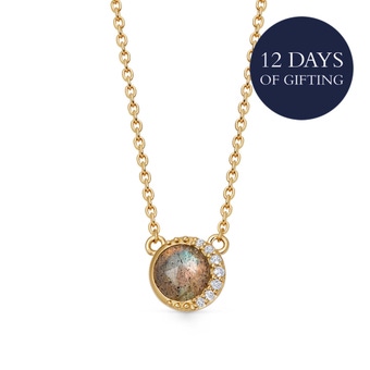 Gold Luna Labradorite Pendant
