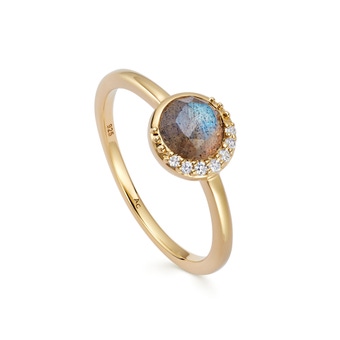 Gold Luna Labradorite Ring
