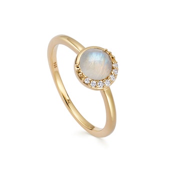 Gold Luna Moonstone Ring
