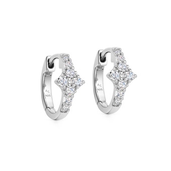 Silver Luna Light Huggie Earrings
