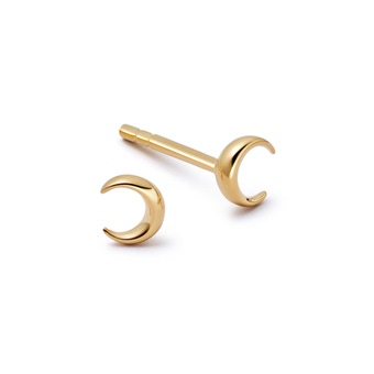 Gold Luna Crescent Studs 