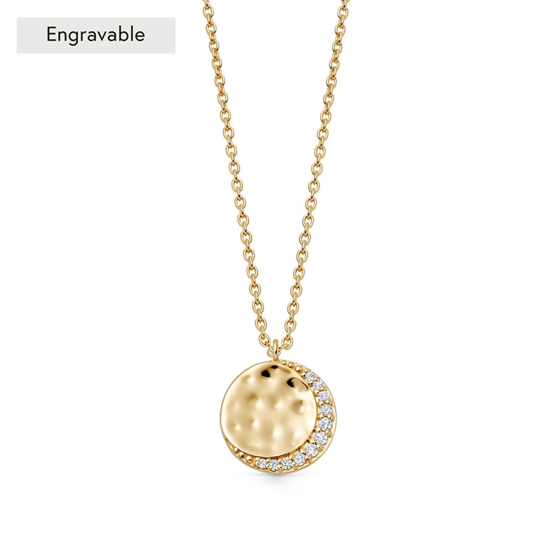 Gold Luna Crescent Pendant Necklace