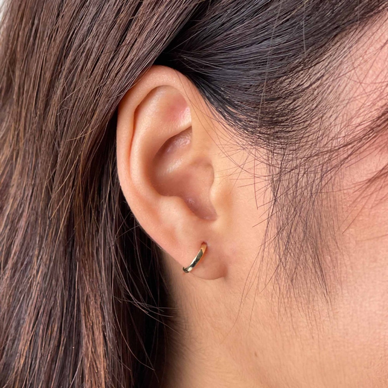 Solid Gold Mini Hoop Earrings