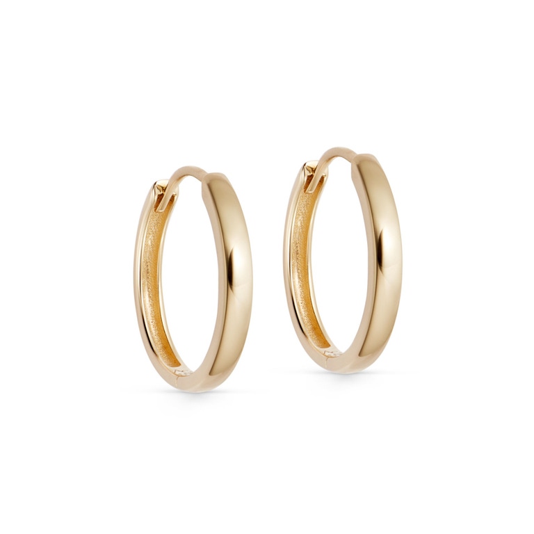 Solid Gold Medium Hoop Earrings