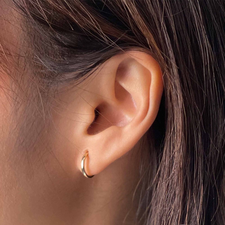 Solid Gold Medium Hoop Earrings