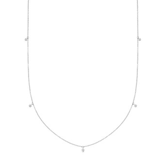Solid White Gold Diamond Station necklace