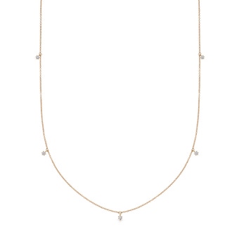 Solid Gold Lab Grown Diamond Station necklace