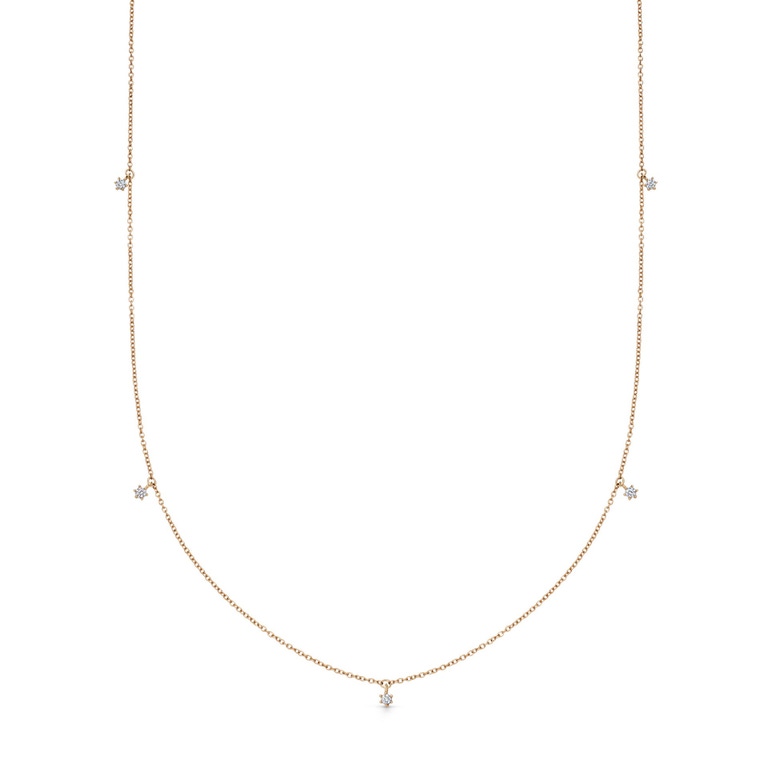 Solid Gold Lab Grown Diamond Station necklace