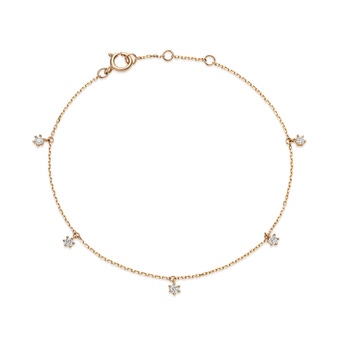 Solid Gold Lab Grown Diamond Station Bracelet
