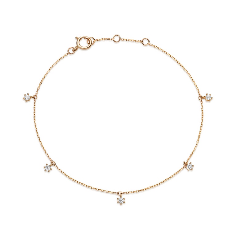 Solid Gold Lab Grown Diamond Station Bracelet